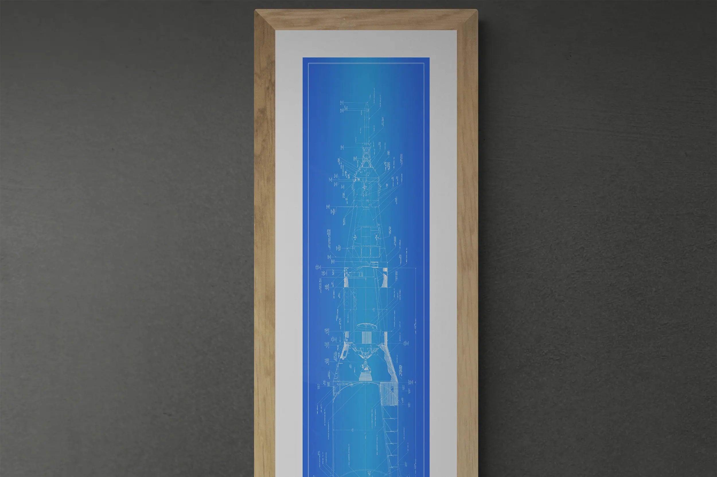 Nasa Saturnv Top Section rocket blueprint poster NASA space wall art